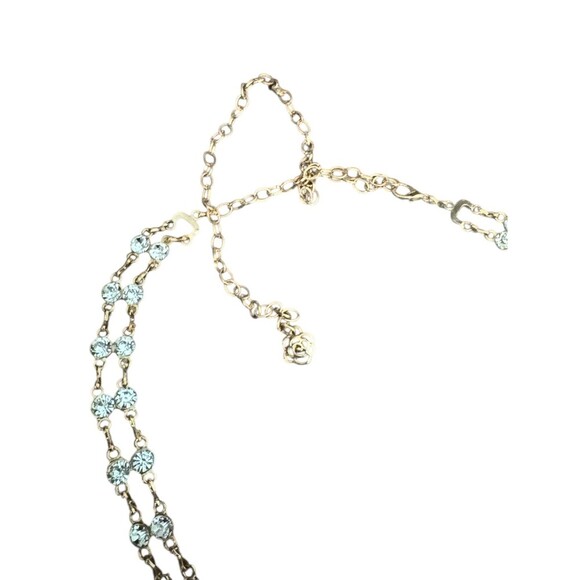 Vintage 90\'s Crystal Rhinestone Double Row Chain Waist Belt Gold Tone Adjustable main image 5